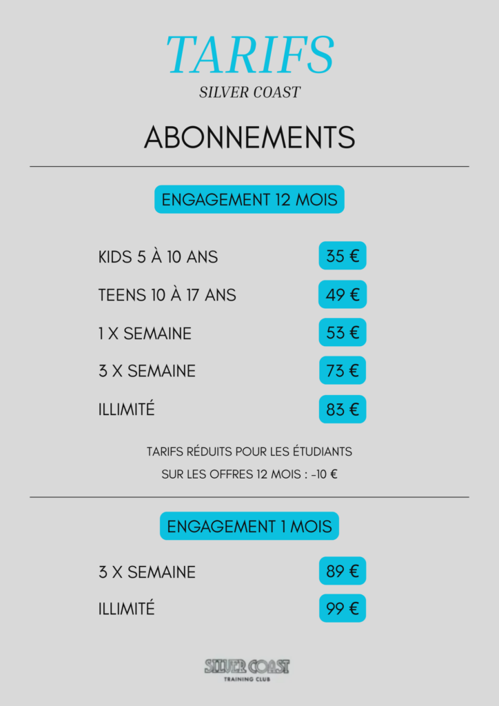 Tarifs Silver Coast TRaining club hyrox